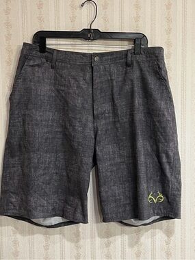 Men's Gray Performance Shorts with Reflective Logo